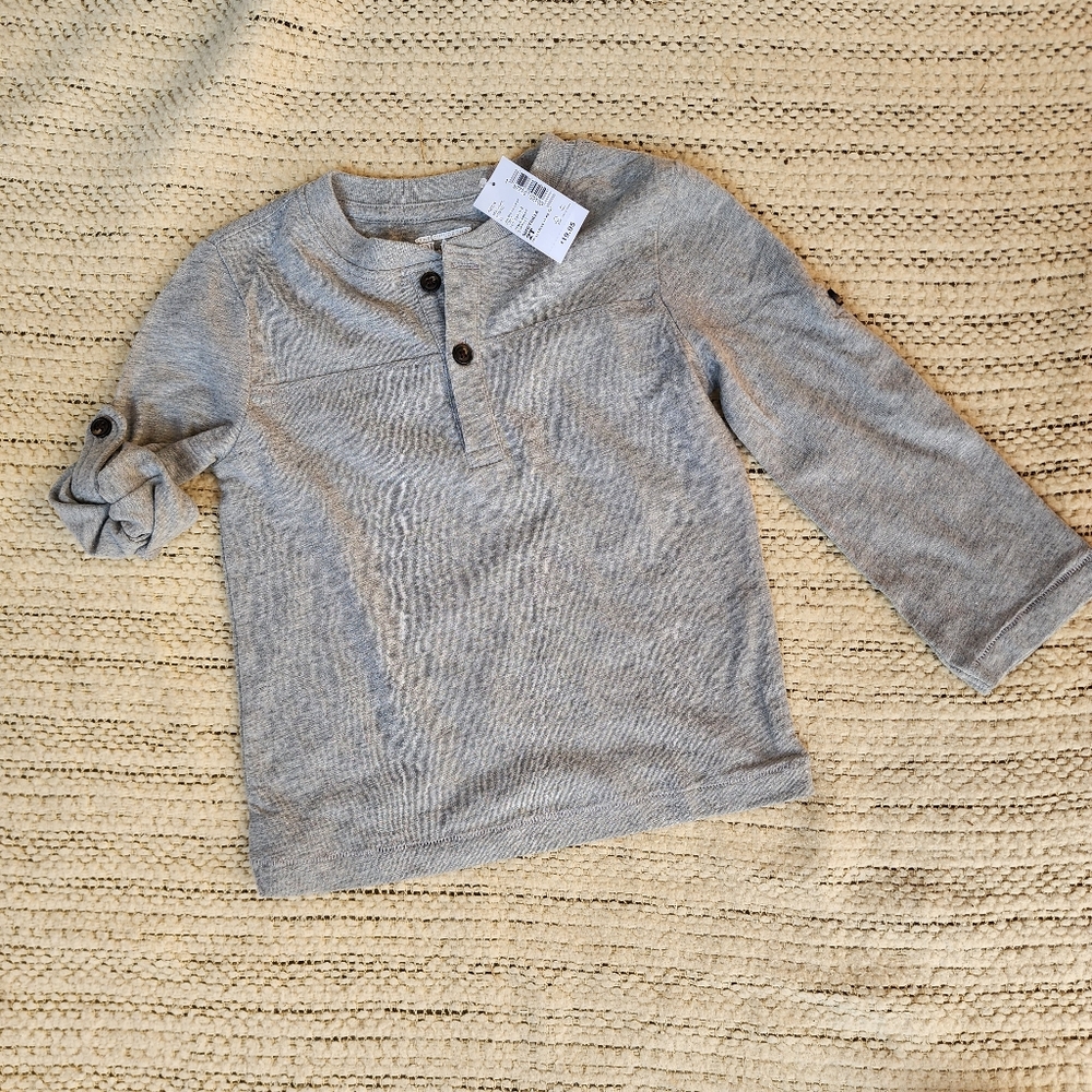 TCP gray long sleeve henley tee